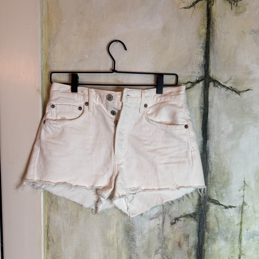 Agolde Parker shorts button fly in white Size 25